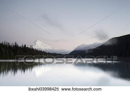 Stock Photography - "Lost Lake with Mount Hood, Hood River, Oregon, United States, North America". Fotosearch