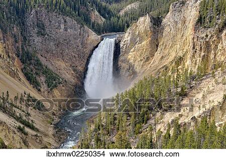 "Lower Falls, view from Lookout Point, Grand Canyon of the Yellowstone River, North Rim, Yellowstone National Park, Wyoming, USA" View Large Photo Image Picture - "Lower Falls, view from Lookout Point, Grand Canyon of the Yellowstone River, North Rim, Yellowstone National Park, Wyoming, USA". Fotosearch