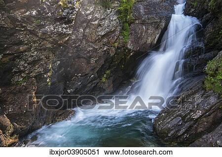 Stock Image - "Lower Riesachfall waterfall, Riesachfalle waterfalls, Wilde Wasser, Styria, Austria, Europe". Fotosearch