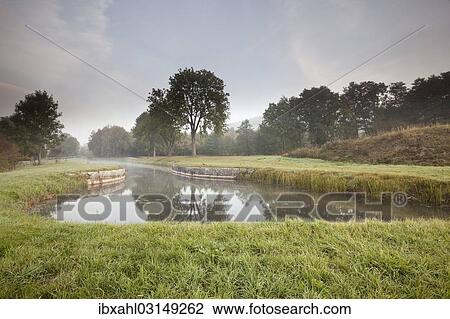 Stock Image - "Ludwig-Danube-Main Canal, near Berching, Bavaria, Germany, Europe". Fotosearch