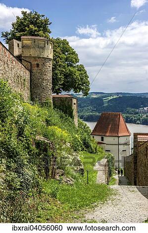 "Ludwigssteig trail, Veste Oberhaus fortress, Passau, Lower Bavaria, Bavaria, Germany, Europe" View Large Photo Image Stock Image - "Ludwigssteig trail, Veste Oberhaus fortress, Passau, Lower Bavaria, Bavaria, Germany, Europe". Fotosearch