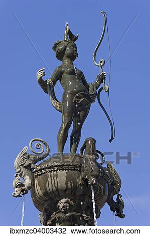 "Luna sculpture on the Luna Fountain, 1530, against blue sky, market square, Luneburg, Lower Saxony, Germany, Europe" View Large Photo Image Stock Image - "Luna sculpture on the Luna Fountain, 1530, against blue sky, market square, Luneburg, Lower Saxony, Germany, Europe". Fotosearch