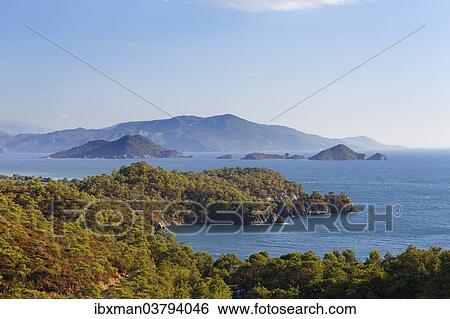 "Lycian Coast near Fethiye, Mugla Province, Aegean, Turkey, Asia" View Large Photo Image Stock Photograph - "Lycian Coast near Fethiye, Mugla Province, Aegean, Turkey, Asia". Fotosearch