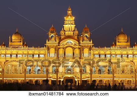 "Maharaja Palace, Mysore Palace, illumination at night, Mysore, Karnataka, South India, India, South Asia, Asia" View Large Photo Image Picture - "Maharaja Palace, Mysore Palace, illumination at night, Mysore, Karnataka, South India, India, South Asia, Asia". Fotosearch