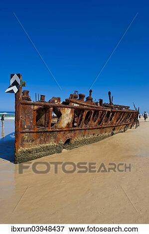 "Maheno II ship wreck, 75 Mile Beach, Fraser Island, Queensland, Australia, Oceania" View Large Photo Image Stock Photo - "Maheno II ship wreck, 75 Mile Beach, Fraser Island, Queensland, Australia, Oceania". Fotosearch