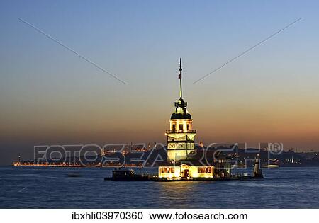 "Maiden's Tower in the Bosporus, left the Blue Mosque and Hagia Sophia; from Uskudar, Istanbul, Turkey, Asia" View Large Photo Image Stock Image - "Maiden's Tower in the Bosporus, left the Blue Mosque and Hagia Sophia; from Uskudar, Istanbul, Turkey, Asia". Fotosearch