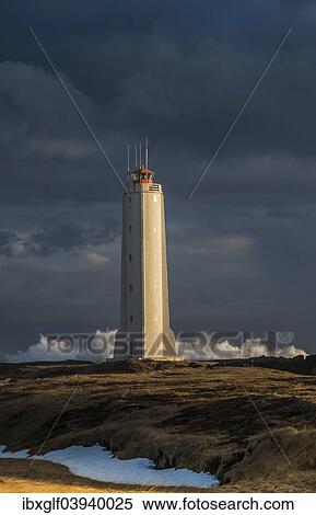 "Malariff Lighthouse with surf on the Atlantic coast, Snaefellsness Peninsula, Vesturland, Iceland, Europe" View Large Photo Image Stock Photography - "Malariff Lighthouse with surf on the Atlantic coast, Snaefellsness Peninsula, Vesturland, Iceland, Europe". Fotosearch