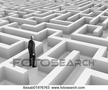 Man Dans Labyrinthe 3d Illustration Banque D Image Ibxsab Fotosearch