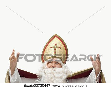 Stock Photo - Man dressed as St. Nicholas. Fotosearch