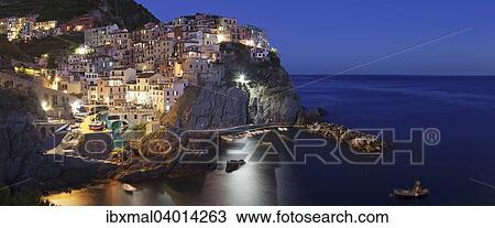 Stock Image - "Manarola, Cinque Terre, Rivera di Levante, Province of La Spezia, Liguria, Italy, Europe". Fotosearch