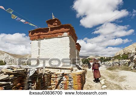 "Mani walls, chortens, Garphu, Chhosar, Upper Mustang, Lo, Himalayas, Nepal, Asia" View Large Photo Image Stock Image - "Mani walls, chortens, Garphu, Chhosar, Upper Mustang, Lo, Himalayas, Nepal, Asia". Fotosearch