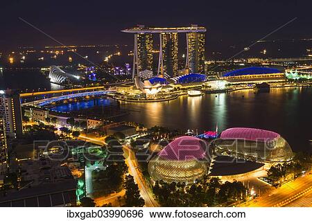 "Marina Bay, at night, Singapore, Asia" View Large Photo Image Stock Photograph - "Marina Bay, at night, Singapore, Asia". Fotosearch