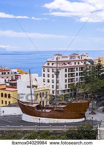 "Maritime Museum with a replica of Christopher Columbus' ship Santa Maria, Santa Cruz de La Palma, La Palma, Canary Islands, Spain, Europe" View Large Photo Image Picture - "Maritime Museum with a replica of Christopher Columbus' ship Santa Maria, Santa Cruz de La Palma, La Palma, Canary Islands, Spain, Europe". Fotosearch