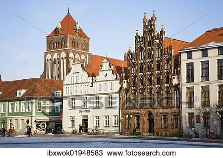 "Marketplace with Marienkirche church, Greifswald, Mecklenburg Western Pomerania, Germany, Europe" View Large Photo Image Stock Image - "Marketplace with Marienkirche church, Greifswald, Mecklenburg Western Pomerania, Germany, Europe". Fotosearch