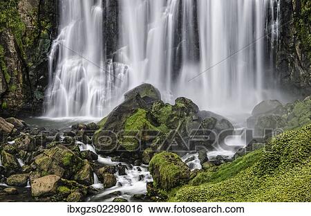 Stock Photograph - "Marokopa Falls, Waitomo, King Country, North Island, New Zealand, Oceania". Fotosearch