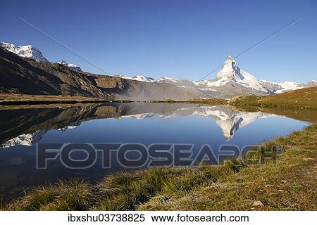 "Matterhorn reflected in Lake Stellisee, Valais Alps, Canton of Valais, Switzerland, Europe" View Large Photo Image Stock Photography - "Matterhorn reflected in Lake Stellisee, Valais Alps, Canton of Valais, Switzerland, Europe". Fotosearch