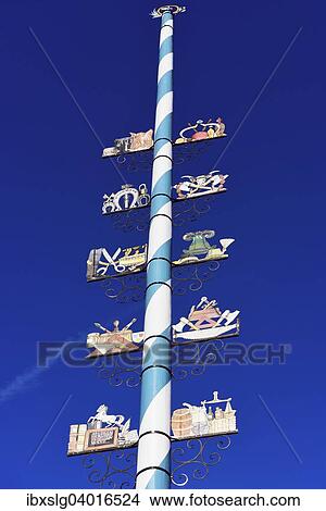 "Maypole with wooden signs of local trades, Miesbach, Bavaria, Germany, Europe" View Large Photo Image Picture - "Maypole with wooden signs of local trades, Miesbach, Bavaria, Germany, Europe". Fotosearch