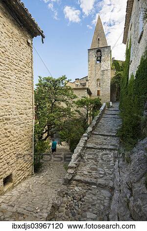 "Medieval alley and spire, Crestet, Vaucluse, Provence-Alpes-Cote d'Azur, France, Europe" View Large Photo Image Stock Image - "Medieval alley and spire, Crestet, Vaucluse, Provence-Alpes-Cote d'Azur, France, Europe". Fotosearch