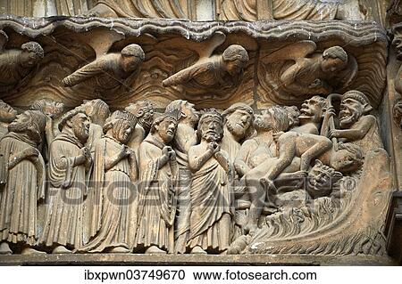 "Medieval Gothic sculptures of the south portal Tympanum and lintel depicting the Last Judgement, UNESCO World Heritage Site, Chartres, France, Europe" View Large Photo Image Stock Image - "Medieval Gothic sculptures of the south portal Tympanum and lintel depicting the Last Judgement, UNESCO World Heritage Site, Chartres, France, Europe". Fotosearch