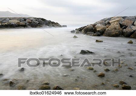 "Mediterranean coast in Sitges, Garraf Natural Park, Costa Dorado, Spain, Europe" View Large Photo Image Stock Photograph - "Mediterranean coast in Sitges, Garraf Natural Park, Costa Dorado, Spain, Europe". Fotosearch