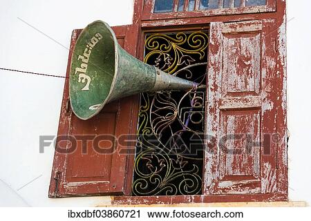 "Megaphone in a monastery window, Bagan, Mandalay Division, Myanmar, Asia" View Large Photo Image Stock Image - "Megaphone in a monastery window, Bagan, Mandalay Division, Myanmar, Asia". Fotosearch