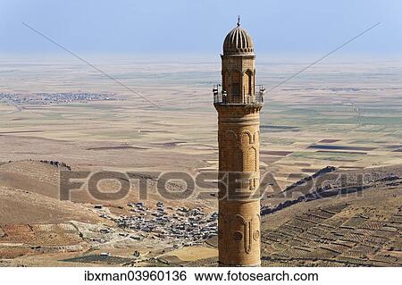 "Mesopotamian plain and minaret of the Great Mosque Ulu Camii, Mardin, Southeastern Anatolia Region, Anatolia, Turkey, Asia" View Large Photo Image Stock Photograph - "Mesopotamian plain and minaret of the Great Mosque Ulu Camii, Mardin, Southeastern Anatolia Region, Anatolia, Turkey, Asia". Fotosearch