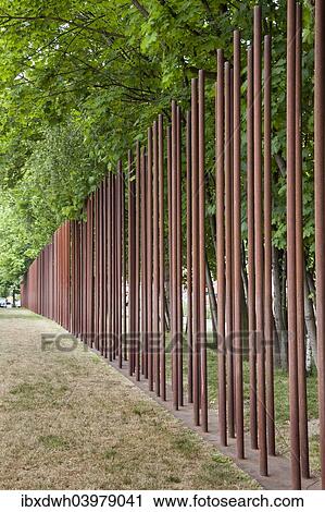 "Metal bars symbolising the former course of the Berlin Wall, Berlin Wall Memorial at Bernauer Strasse, Berlin, Germany, Europe" View Large Photo Image Stock Image - "Metal bars symbolising the former course of the Berlin Wall, Berlin Wall Memorial at Bernauer Strasse, Berlin, Germany, Europe". Fotosearch