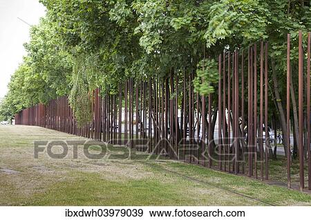 "Metal bars symbolising the former course of the Berlin Wall, Berlin Wall Memorial at Bernauer Strasse, Berlin, Germany, Europe" View Large Photo Image Stock Photo - "Metal bars symbolising the former course of the Berlin Wall, Berlin Wall Memorial at Bernauer Strasse, Berlin, Germany, Europe". Fotosearch