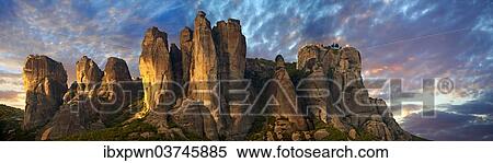 "Meteora mountain range with Greek Orthodox monastries on top, Greece, Europe" View Large Photo Image Stock Photography - "Meteora mountain range with Greek Orthodox monastries on top, Greece, Europe". Fotosearch