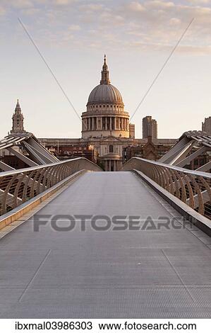 "Millenium Bridge and St Paul's Cathedral, London, England, United Kingdom, Europe" View Large Photo Image Stock Image - "Millenium Bridge and St Paul's Cathedral, London, England, United Kingdom, Europe". Fotosearch