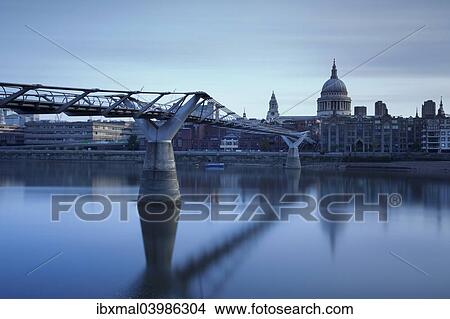 "Millenium Bridge, River Thames and St Paul's Cathedral, London, England, United Kingdom, Europe" View Large Photo Image Picture - "Millenium Bridge, River Thames and St Paul's Cathedral, London, England, United Kingdom, Europe". Fotosearch