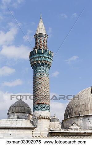 "Minaret with faience, Green Mosque or Yesil Camii, Iznik, Bursa Province, Marmara Region, Turkey, Asia" View Large Photo Image Stock Photography - "Minaret with faience, Green Mosque or Yesil Camii, Iznik, Bursa Province, Marmara Region, Turkey, Asia". Fotosearch