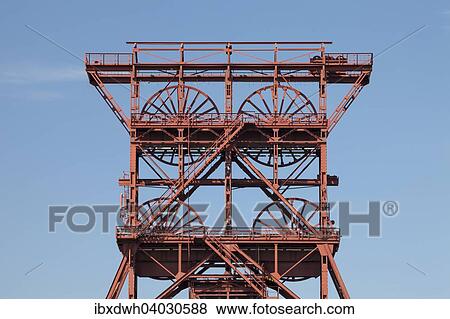"Mine head tower, Consol Park, former Zeche Consolidation in Gelsenkirchen, Ruhr district, North Rhine-Westphalia, Germany, Europe" View Large Photo Image Stock Photo - "Mine head tower, Consol Park, former Zeche Consolidation in Gelsenkirchen, Ruhr district, North Rhine-Westphalia, Germany, Europe". Fotosearch