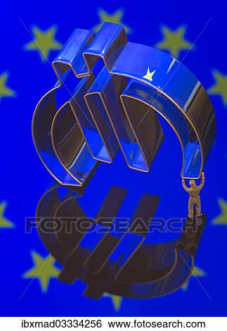 "Miniature figure of a worker is carrying the Euro-symbol, symbolic image, burden of the euro rescue" View Large Photo Image Stock Photograph - "Miniature figure of a worker is carrying the Euro-symbol, symbolic image, burden of the euro rescue". Fotosearch