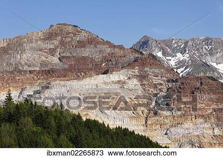 "Mining of ore on Erzberg mountain, Eisenerz, Styrian Iron Trail, Upper Styria, Styria, Austria, Europe, PublicGround, Europe" View Large Photo Image Stock Image - "Mining of ore on Erzberg mountain, Eisenerz, Styrian Iron Trail, Upper Styria, Styria, Austria, Europe, PublicGround, Europe". Fotosearch