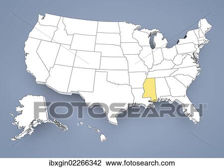 "Mississippi, MS, highlighted on a contour map of USA, United States of America, 3D illustration" View Large Photo Image Stock Image - "Mississippi, MS, highlighted on a contour map of USA, United States of America, 3D illustration". Fotosearch