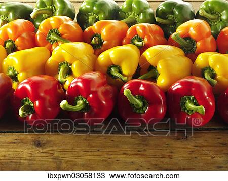"Mixed fresh red, green, yellow and orange bell peppers" View Large Photo Image Stock Image - "Mixed fresh red, green, yellow and orange bell peppers". Fotosearch