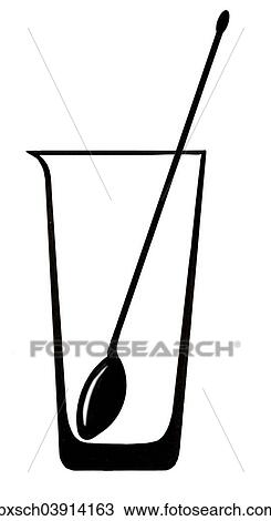 Stock Image - Mixing glass with bar spoon. Fotosearch