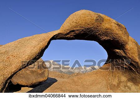"Mobius Arch, natural granite arch, at the back Sierra Nevada with Lone Pine Peak and Mt. Whitney, Alabama Hills, California, United States, North America" View Large Photo Image Picture - "Mobius Arch, natural granite arch, at the back Sierra Nevada with Lone Pine Peak and Mt. Whitney, Alabama Hills, California, United States, North America". Fotosearch