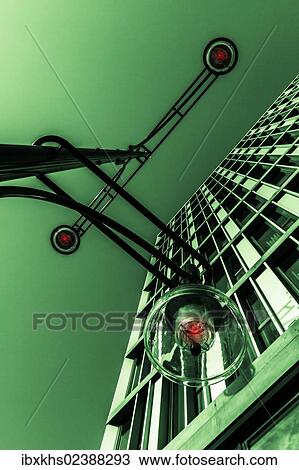 "Modern lamp post in front of an office building, image processing, Berlin, Germany, Europe" View Large Photo Image Stock Image - "Modern lamp post in front of an office building, image processing, Berlin, Germany, Europe". Fotosearch