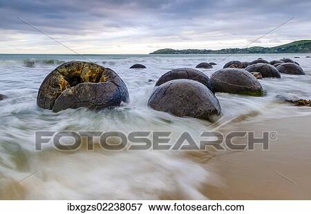 "Moeraki Boulders, spherical rocks, East Coast, Otago, South Island, New Zealand, Oceania" View Large Photo Image Stock Photo - "Moeraki Boulders, spherical rocks, East Coast, Otago, South Island, New Zealand, Oceania". Fotosearch