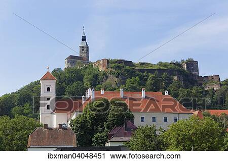 "Monastery church and Burg Gussing castle, Stremtal valley, Southern Burgenland, Burgenland, Austria, Europe" View Large Photo Image Stock Image - "Monastery church and Burg Gussing castle, Stremtal valley, Southern Burgenland, Burgenland, Austria, Europe". Fotosearch