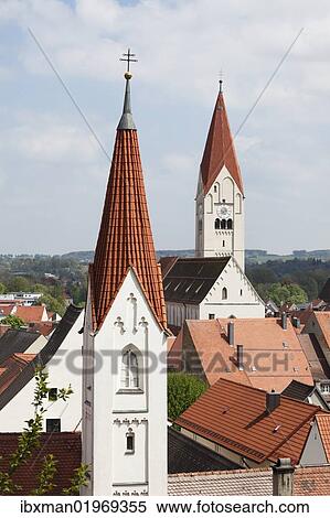 "Monastery church, behind the parish church of St. Martin, Kaufbeuren, Ostallgaeu, Allgaeu, Swabia, Bavaria, Germany, Europe" View Large Photo Image Stock Photography - "Monastery church, behind the parish church of St. Martin, Kaufbeuren, Ostallgaeu, Allgaeu, Swabia, Bavaria, Germany, Europe". Fotosearch