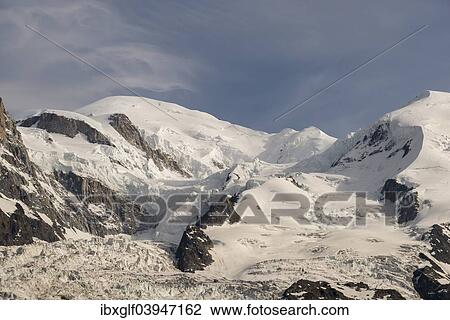 "Mont Blanc, 4810m, with the Glacier des Bossons, Bossons Glacier, Chamonix-Mont-Blanc, Haute-Savoie, Rhone-Alpes, France, Europe" View Large Photo Image Stock Image - "Mont Blanc, 4810m, with the Glacier des Bossons, Bossons Glacier, Chamonix-Mont-Blanc, Haute-Savoie, Rhone-Alpes, France, Europe". Fotosearch