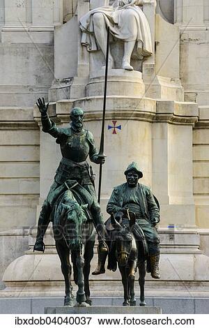 "Monument to Don Quixote and Sancho Panza, Madrid, Spain, Europe" View Large Photo Image Stock Photo - "Monument to Don Quixote and Sancho Panza, Madrid, Spain, Europe". Fotosearch