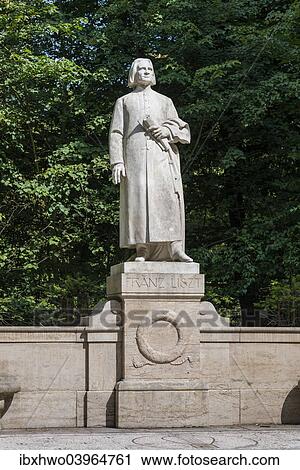 Stock Image - "Monument to Franz Liszt, 1902, by sculptor Hermann Hahn, Carrara marble, Weimar, Thuringia, Germany, Europe". Fotosearch