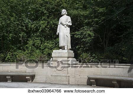 Stock Photograph - "Monument to Franz Liszt, 1902, by sculptor Hermann Hahn, Carrara marble, Weimar, Thuringia, Germany, Europe". Fotosearch