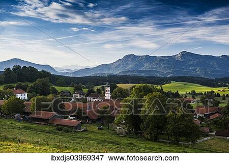 Stock Photo - "Morning atmosphere, Aidling, Upper Bavaria, Bavaria, Germany, Europe". Fotosearch
