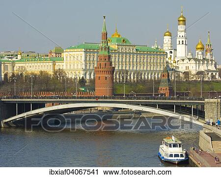 "Moscow Kremlin with Kremlin palace and bell tower of Ivan the Great and Arhangelskiy Cathedral and Greater Stone Bridge, Moscow, Russia, Europe" View Large Photo Image Stock Image - "Moscow Kremlin with Kremlin palace and bell tower of Ivan the Great and Arhangelskiy Cathedral and Greater Stone Bridge, Moscow, Russia, Europe". Fotosearch