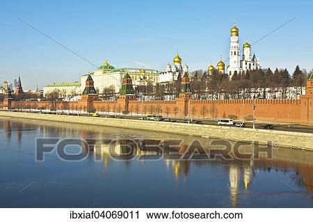 "Moscow Kremlin with palace and cathedrals, Moskva River with reflections, Moscow, Russia, Europe" View Large Photo Image Stock Image - "Moscow Kremlin with palace and cathedrals, Moskva River with reflections, Moscow, Russia, Europe". Fotosearch